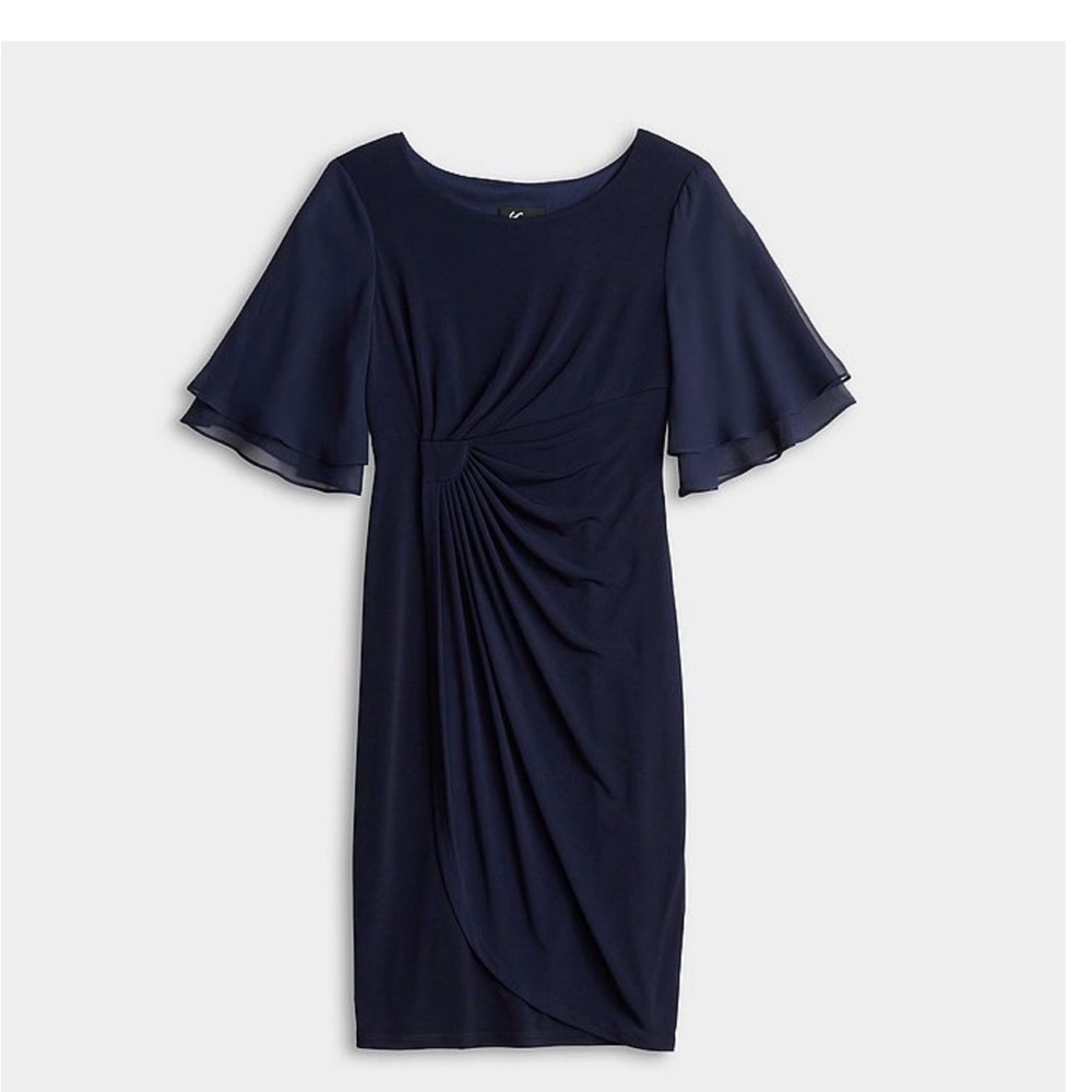 Studio Navy Blue Long-Sleeve Midi Dress